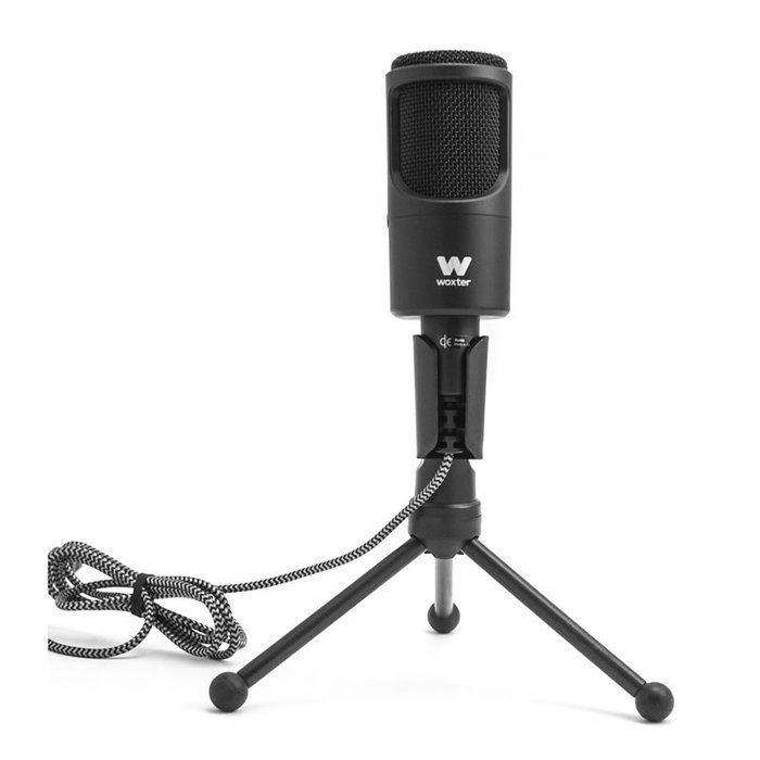Woxter Mic Studio 50 Micrófono de estudio Negro con Trípode Woxter Mic Studio 50 Micrófono de estudio Negro con Trípode